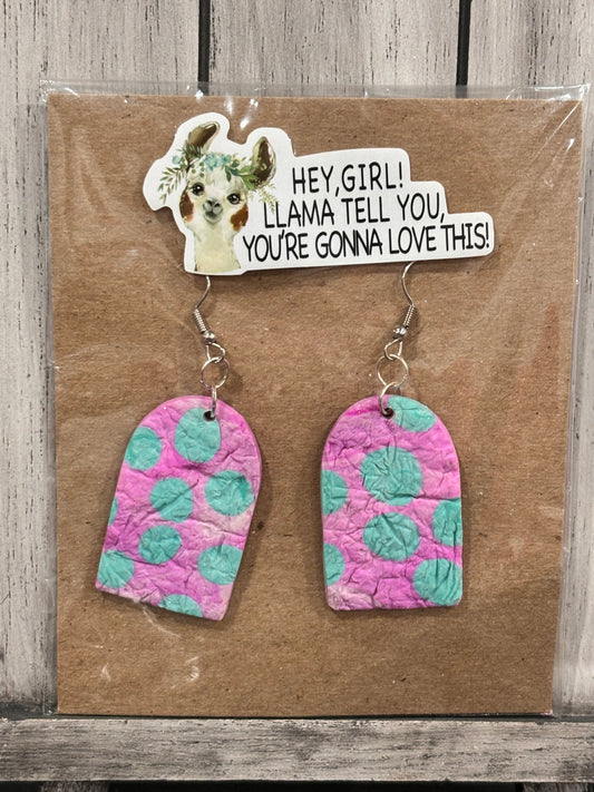 Purple and Mint Green Handmade Clay Earrings
