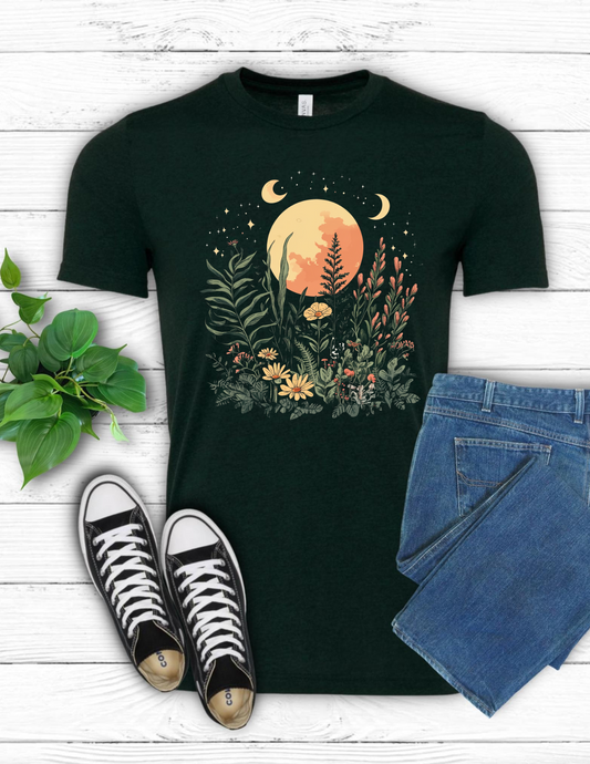 Boho Moon and Flowers