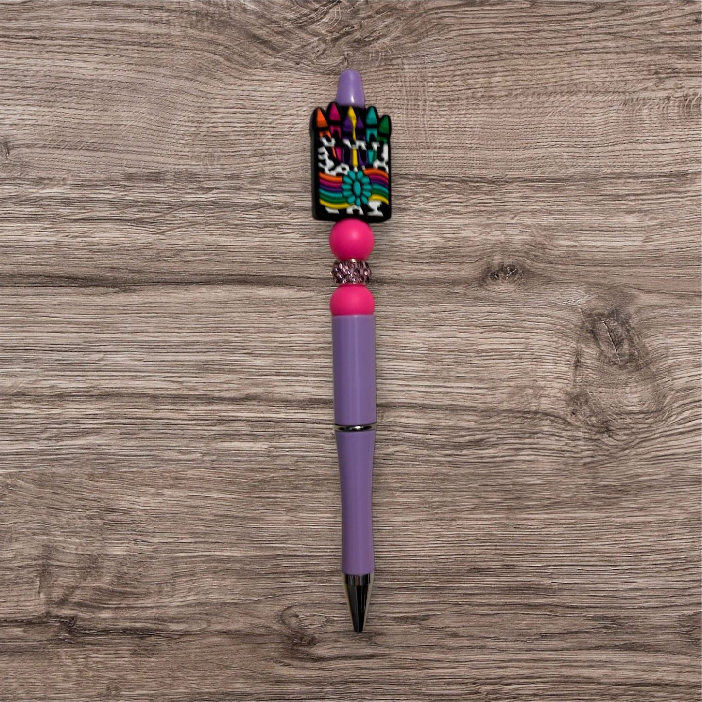 Crayons (purple pen)