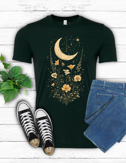 Boho Moon and Yellow Flowers