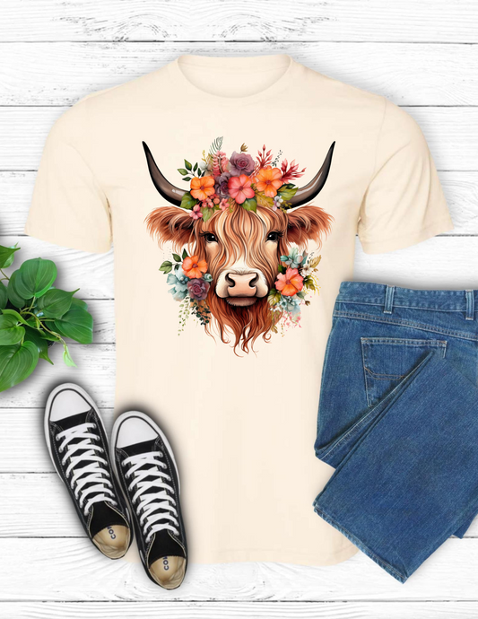 Highland Cow Floral