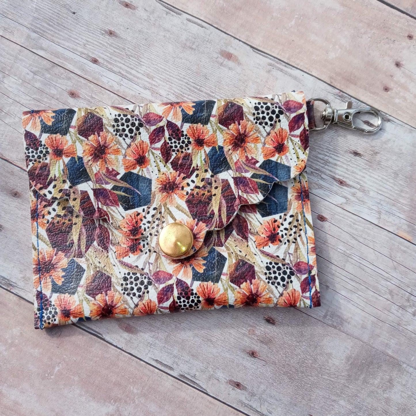 Dark flowers mini wallet/keychain wallet