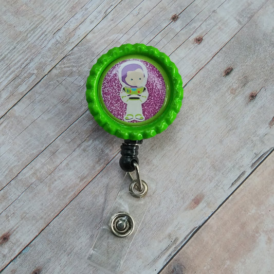 Green and Purple Astronaut Badge Reel