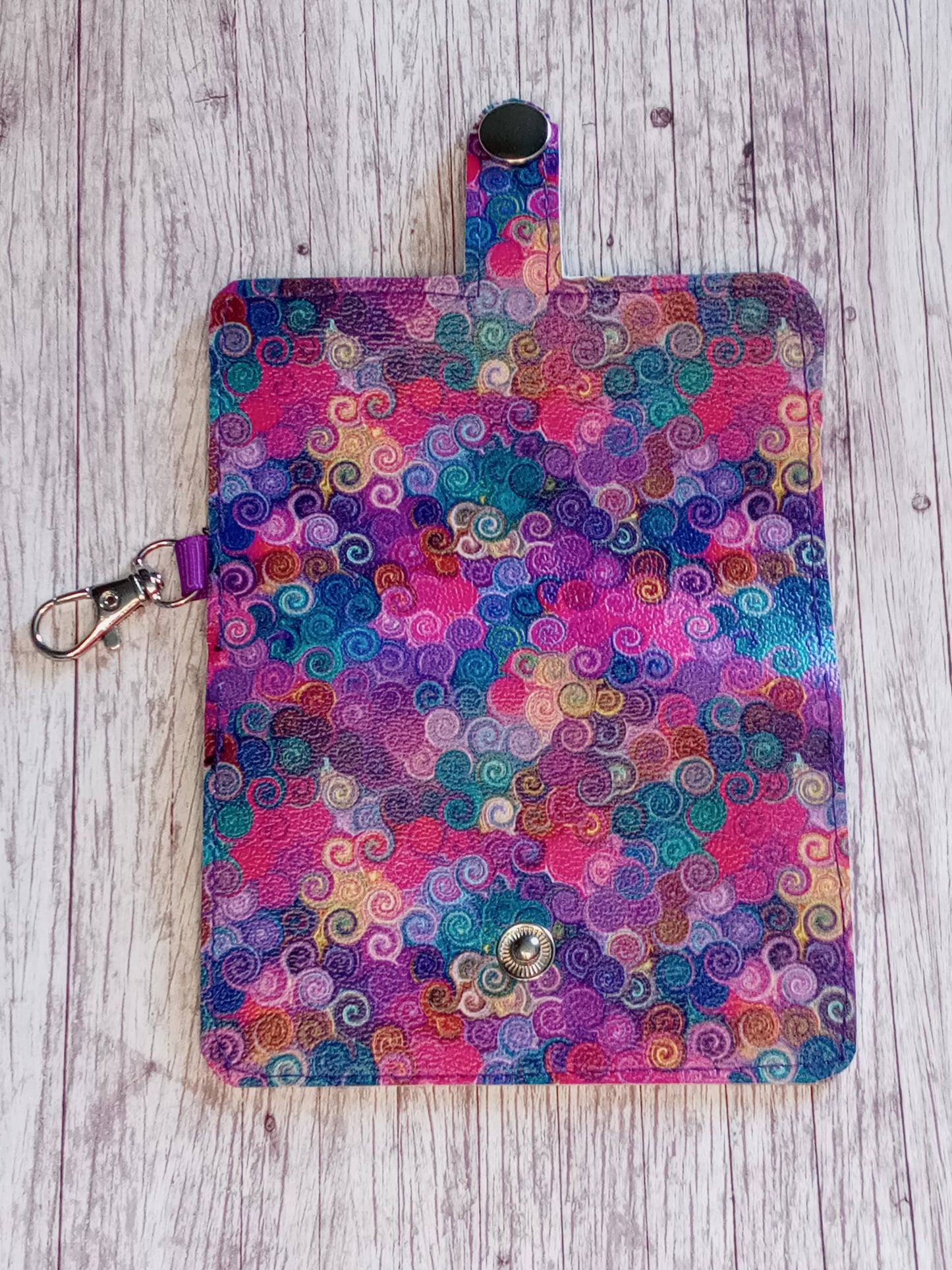 Colorful swirls 2 pocket mini wallet/keychain wallet