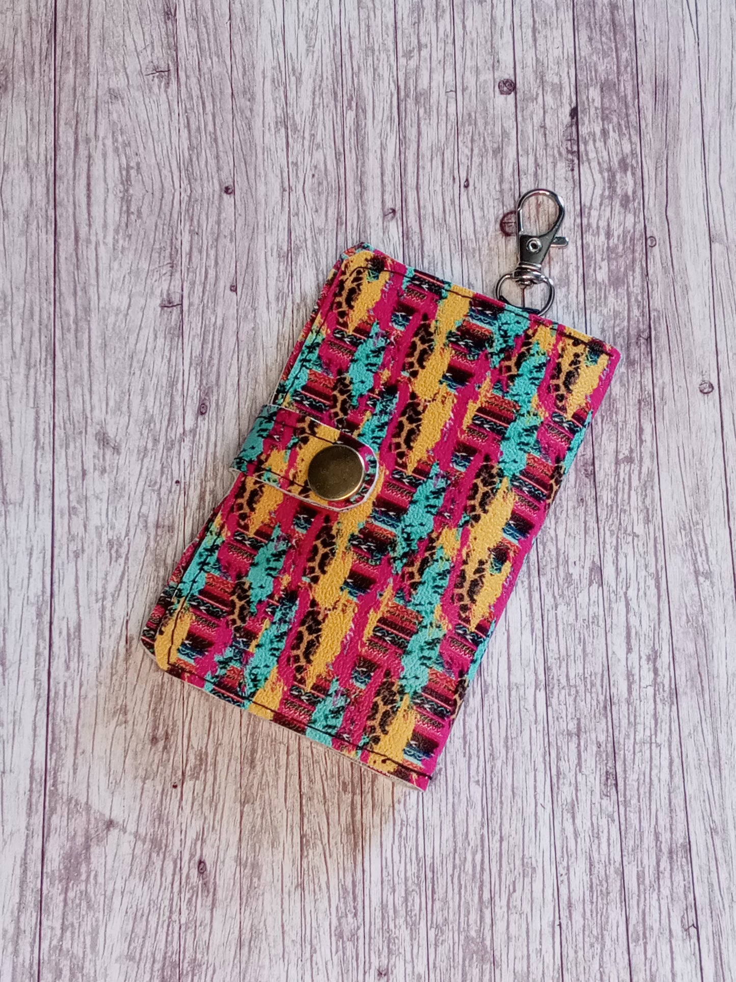 Aztec multi color 2 pocket mini wallet/keychain wallet