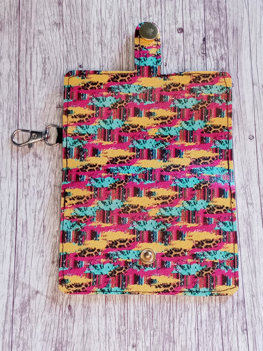 Aztec multi color 2 pocket mini wallet/keychain wallet