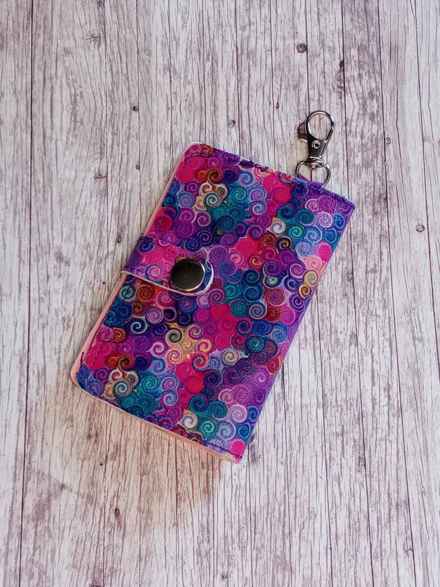 Colorful swirls 2 pocket mini wallet/keychain wallet