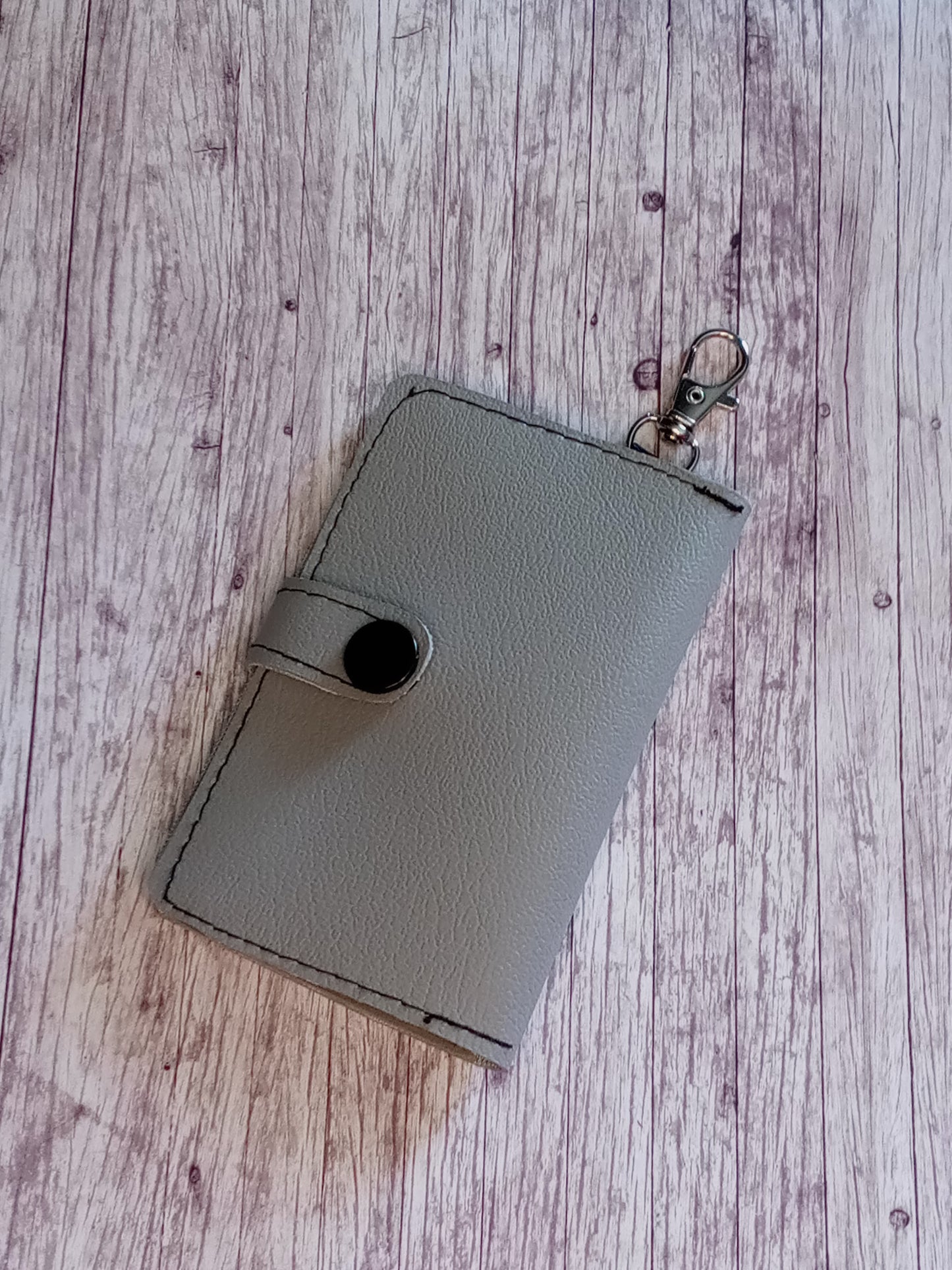 Grey 2 pocket mini wallet/keychain wallet