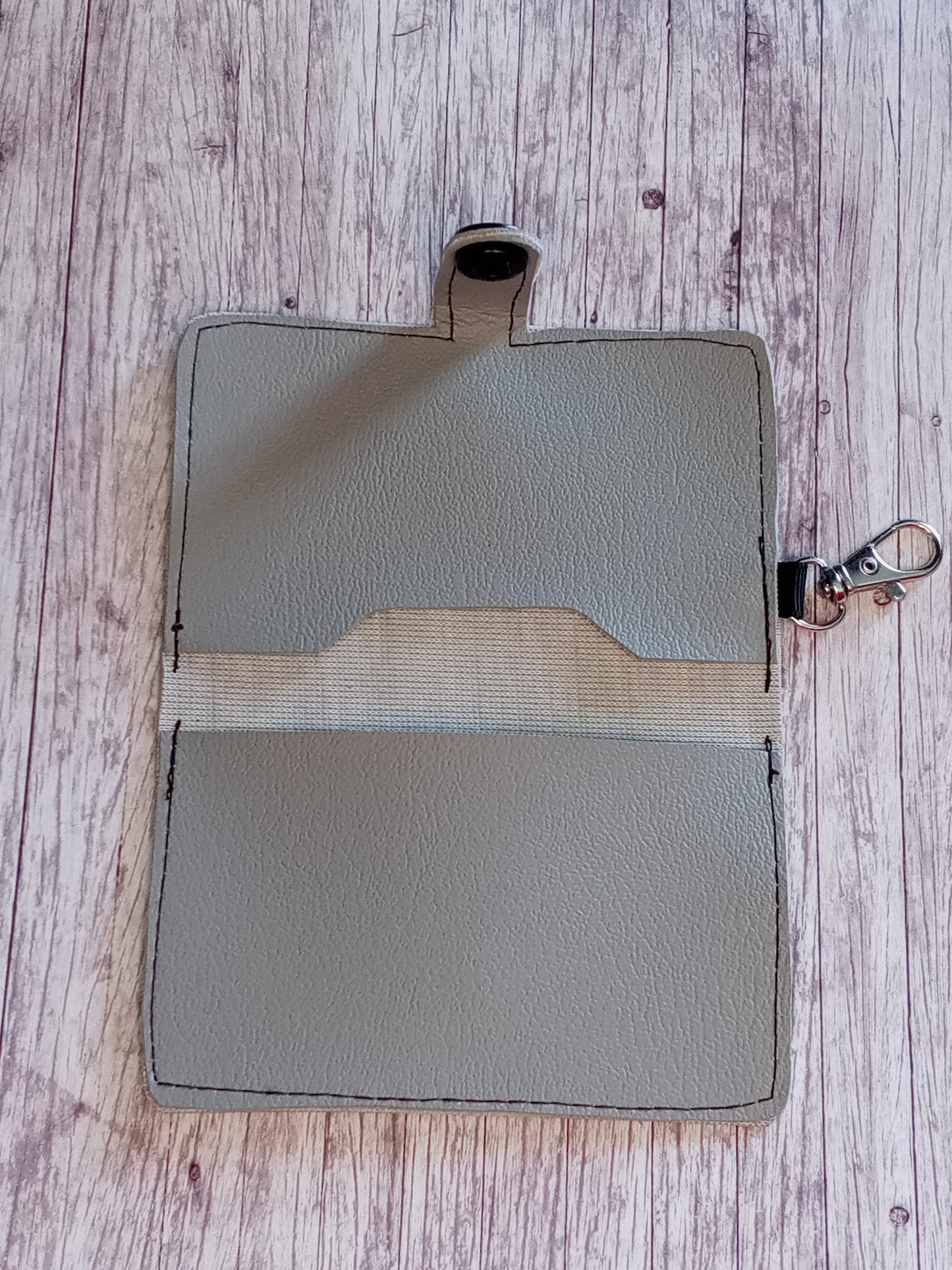 Grey 2 pocket mini wallet/keychain wallet