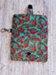 Red flower and leopard 2 pocket mini wallet/keychain wallet