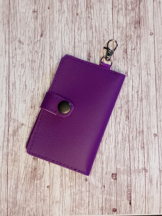 Purple 2 pocket mini wallet/keychain wallet