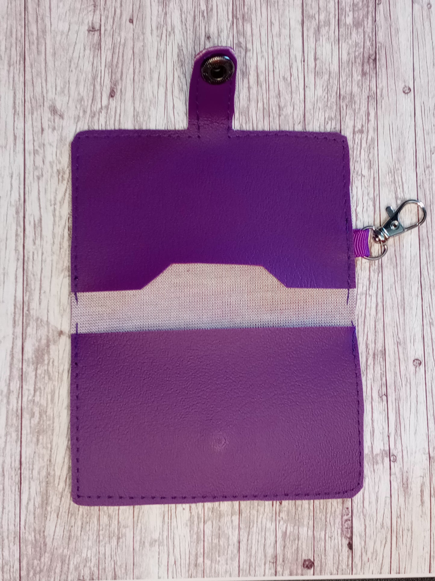 Purple 2 pocket mini wallet/keychain wallet