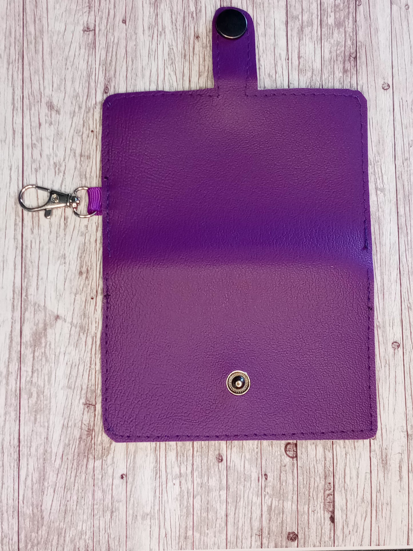 Purple 2 pocket mini wallet/keychain wallet