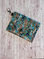 Blue flowers and leopard mini wallet/keychain wallet