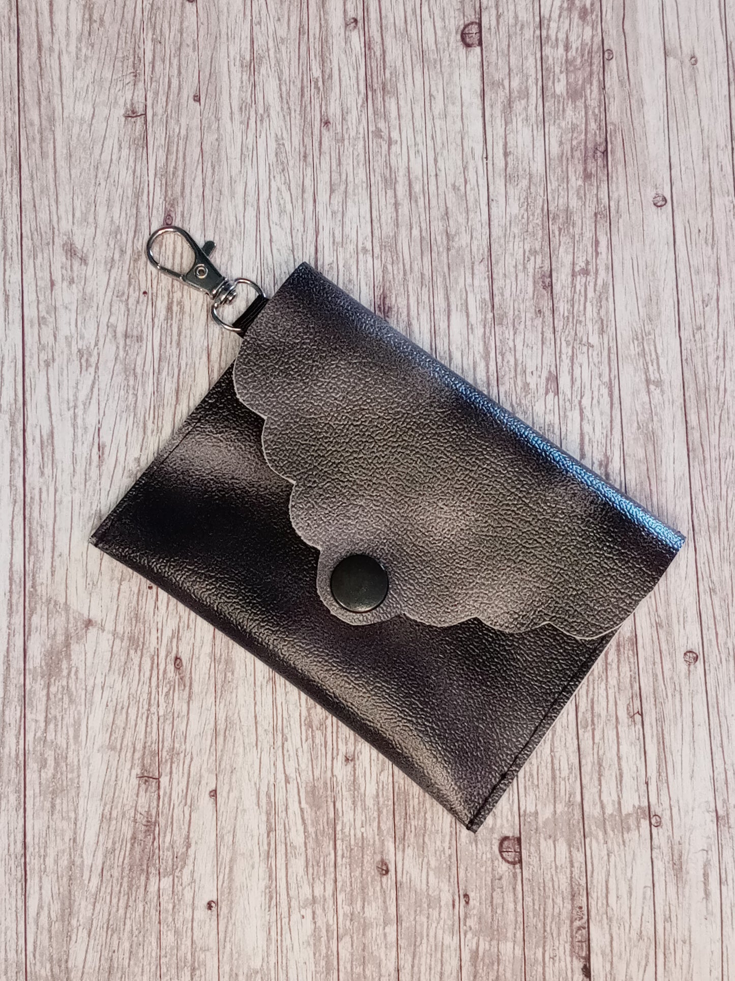 Black and grey smoke mini wallet/keychain wallet