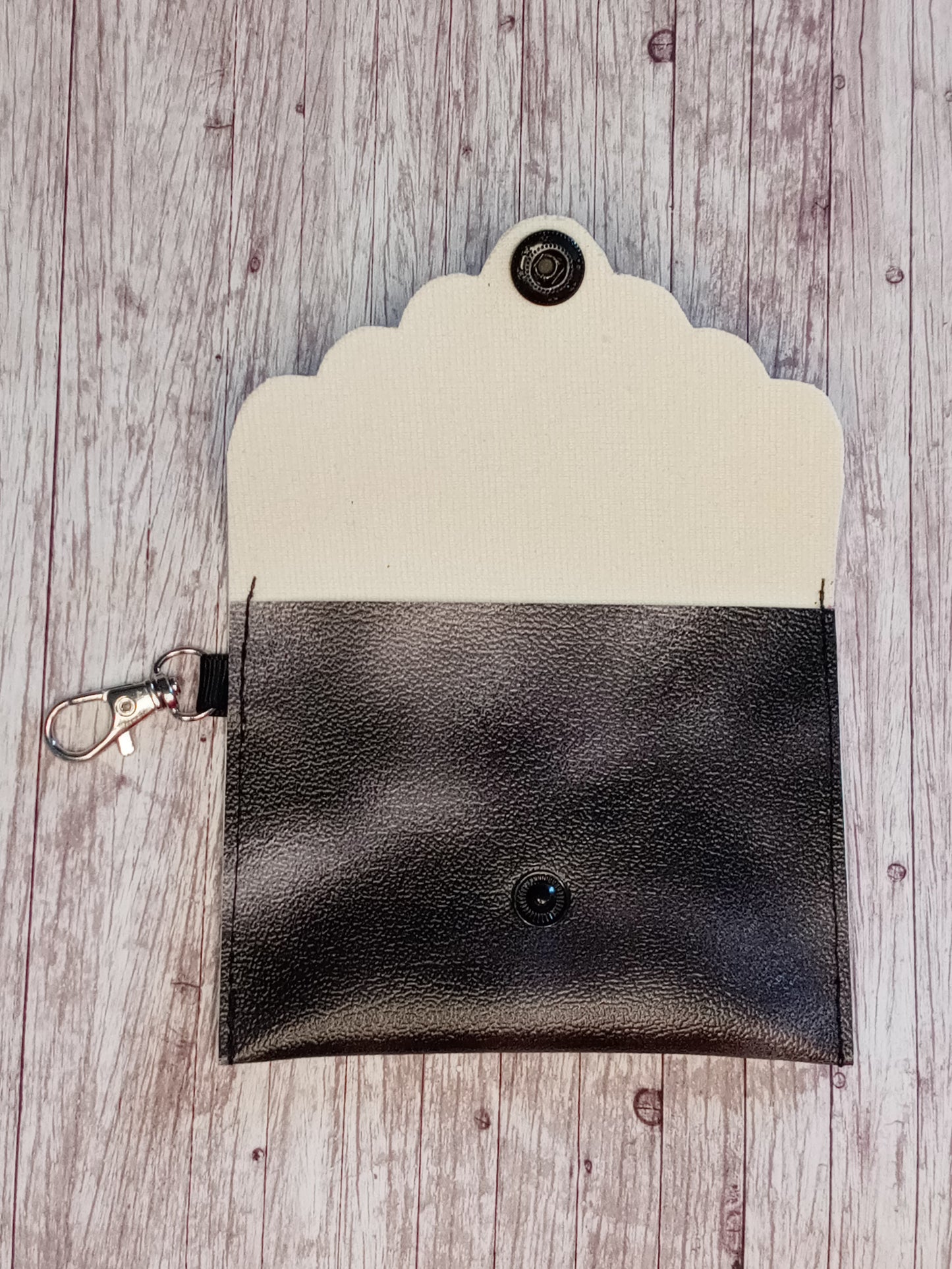 Black and grey smoke mini wallet/keychain wallet