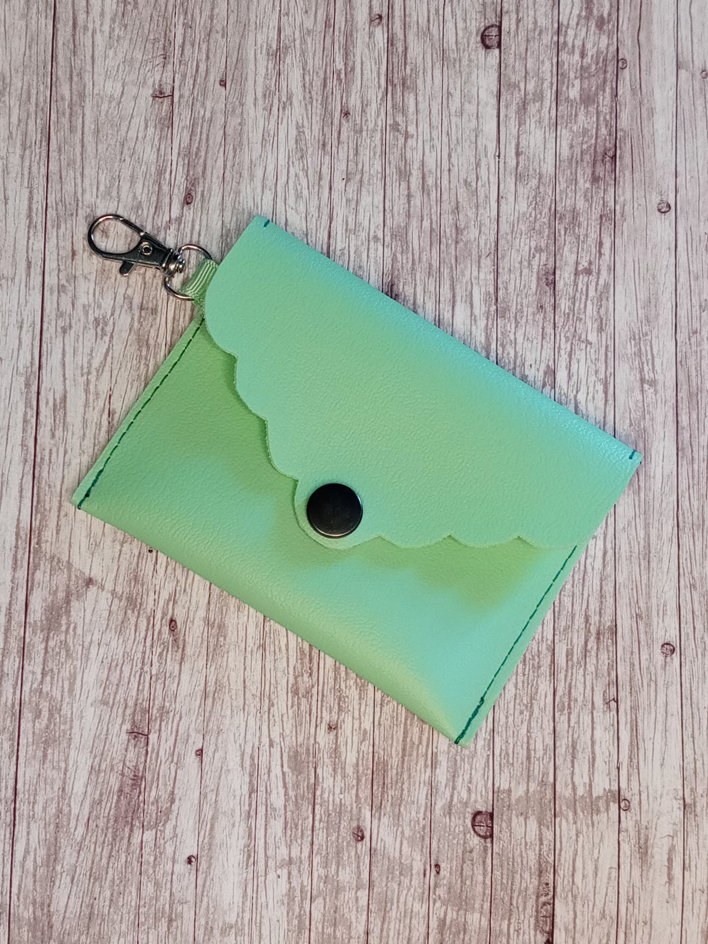 Mint green mini wallet/keychain wallet