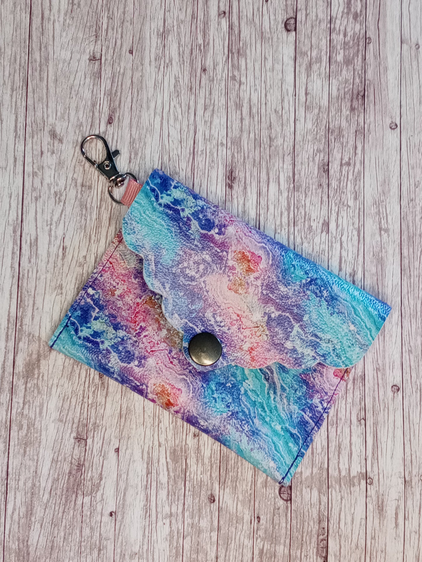 Colorful waves mini wallet/keychain wallet