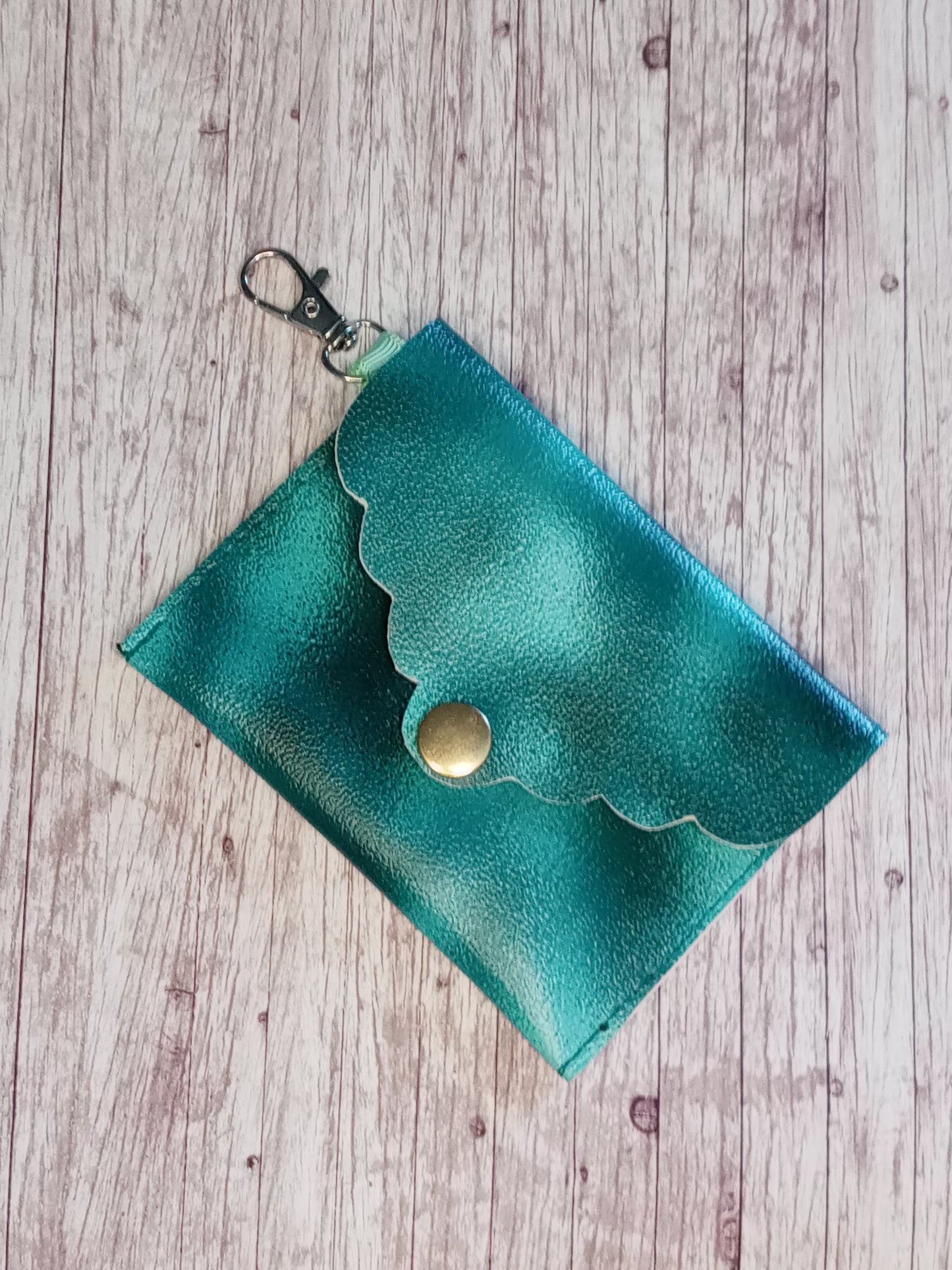 Turquoise smoke mini wallet/keychain wallet