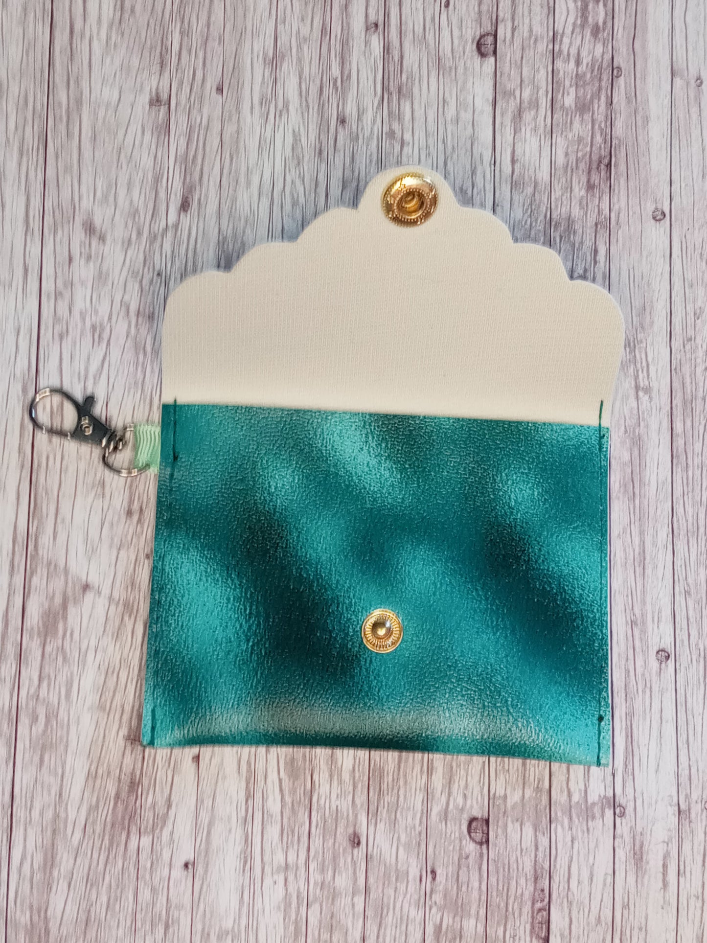 Turquoise smoke mini wallet/keychain wallet