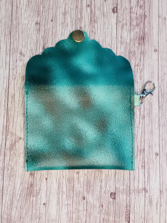 Turquoise smoke mini wallet/keychain wallet