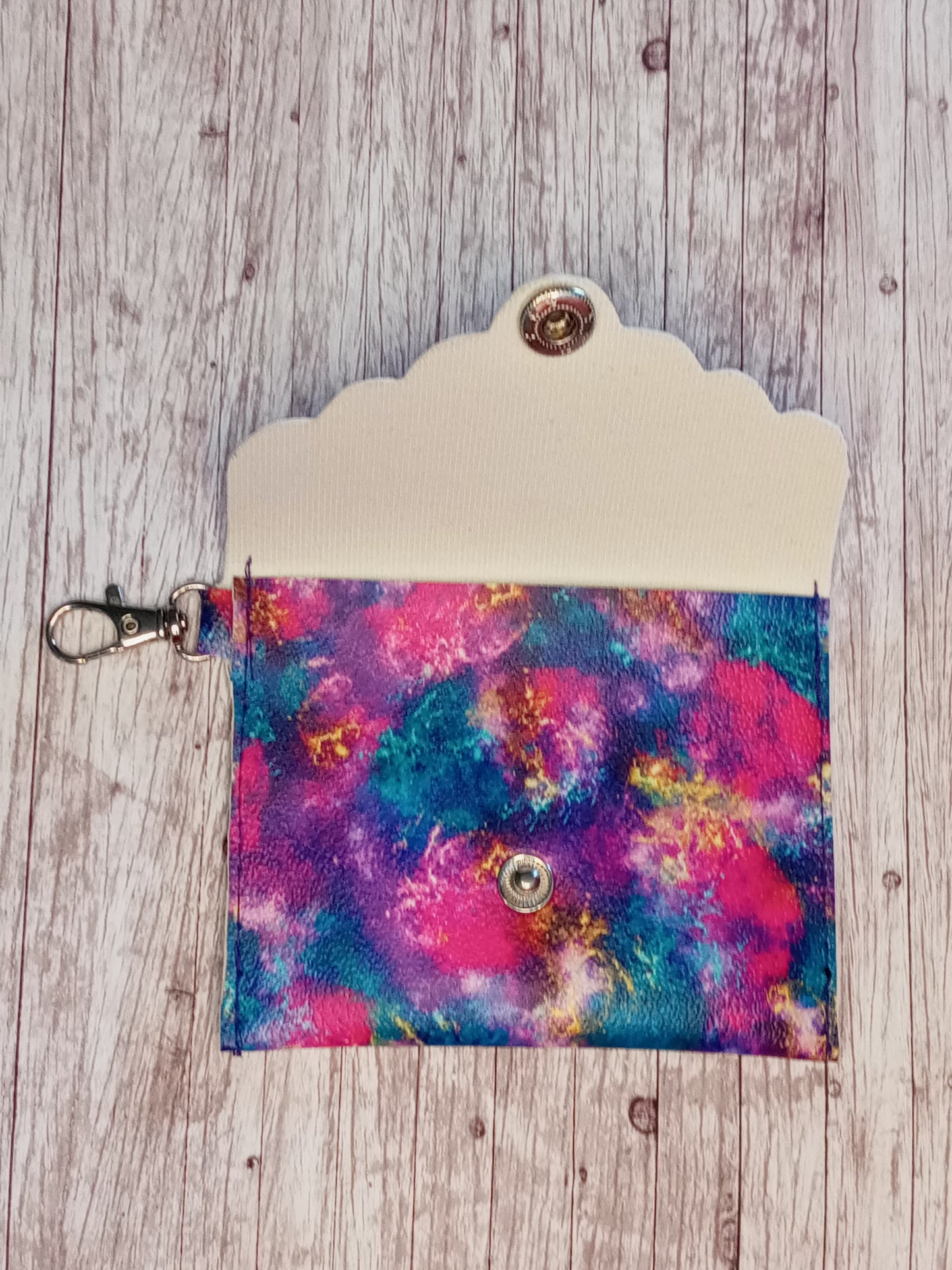 Colorful clouds mini wallet/keychain wallet