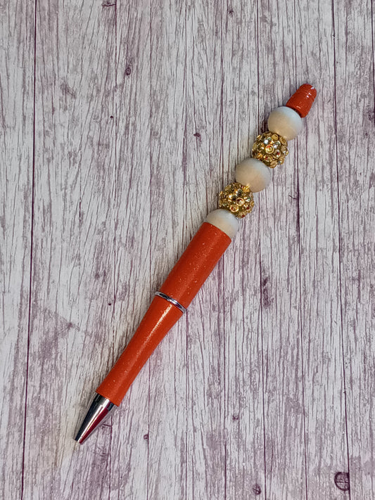 Orange beaded pen