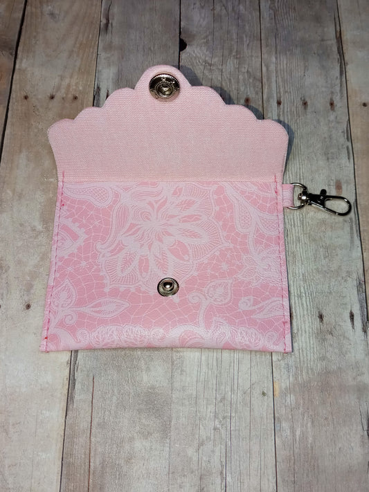 Pink and black design mini keychain wallet