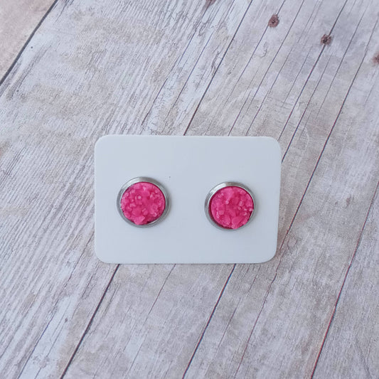 Berry druzy stud earrings 8MM