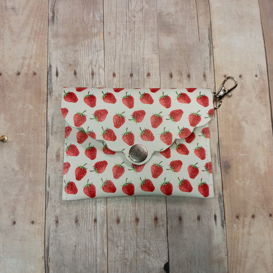 Strawberry mini wallet/keychain wallet