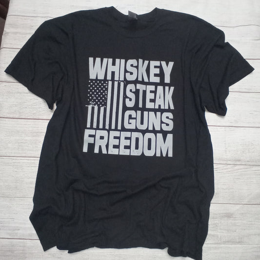 2XL Whiskey Steak Guns Freedom black