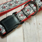 Black and red roses dog collar and key chain set