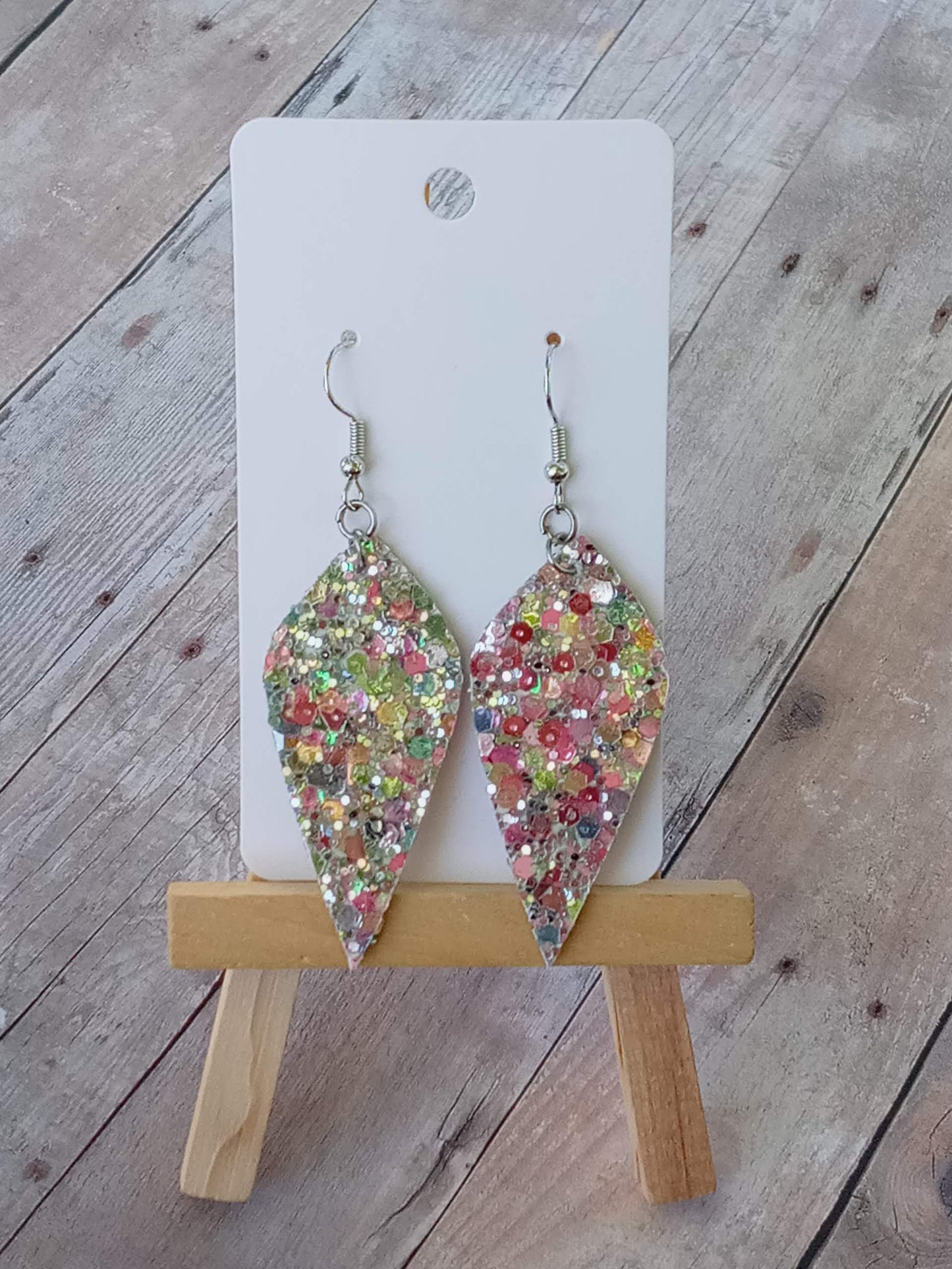 2" Glitter dangly earrings