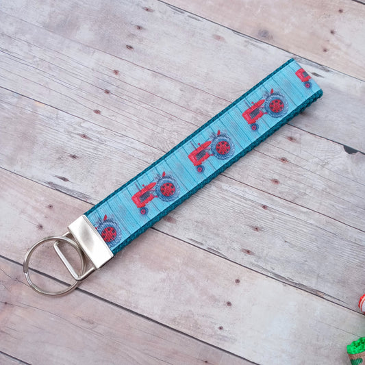 Red tractor keychain 6"