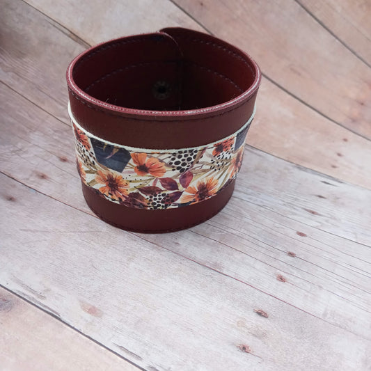 Burgundy and dark floral  bracelet