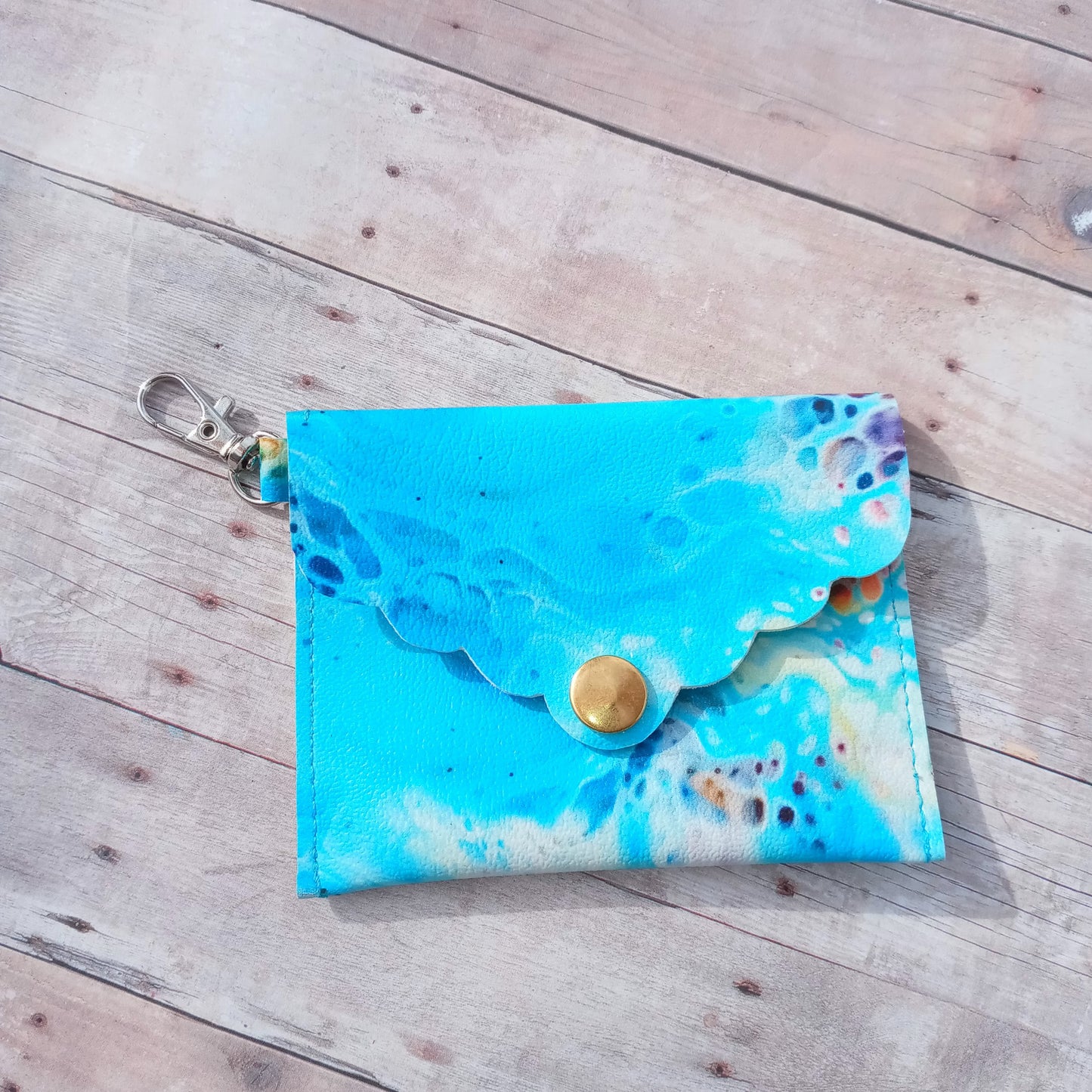 Blue coral reef mini wallet/keychain wallet