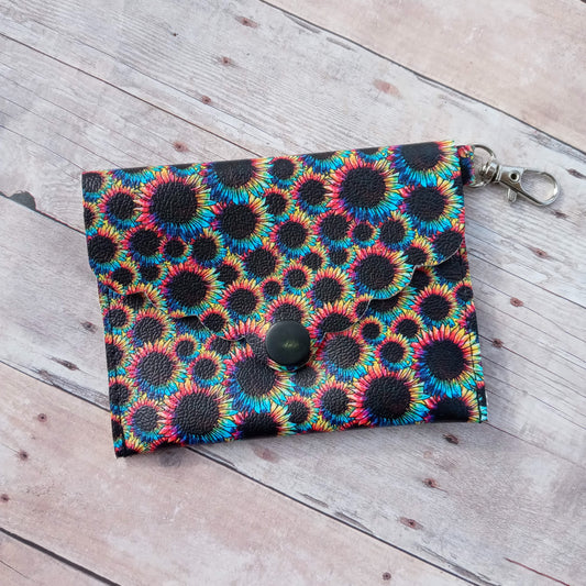 Colorful sunflowers mini wallet/keychain wallet