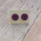 Grape purple Druzy Stud Earrings in Crown setting 12MM