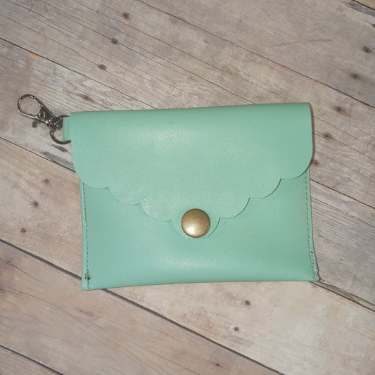 Mint green mini wallet/keychain wallet