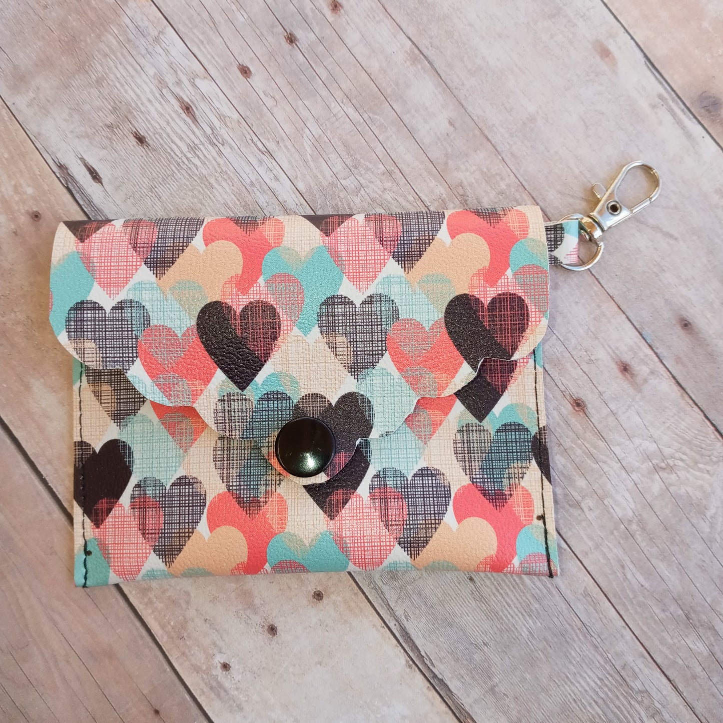 Colorful hearts mini wallet/keychain wallet