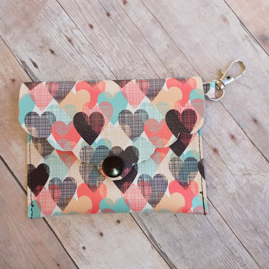 Colorful hearts mini wallet/keychain wallet