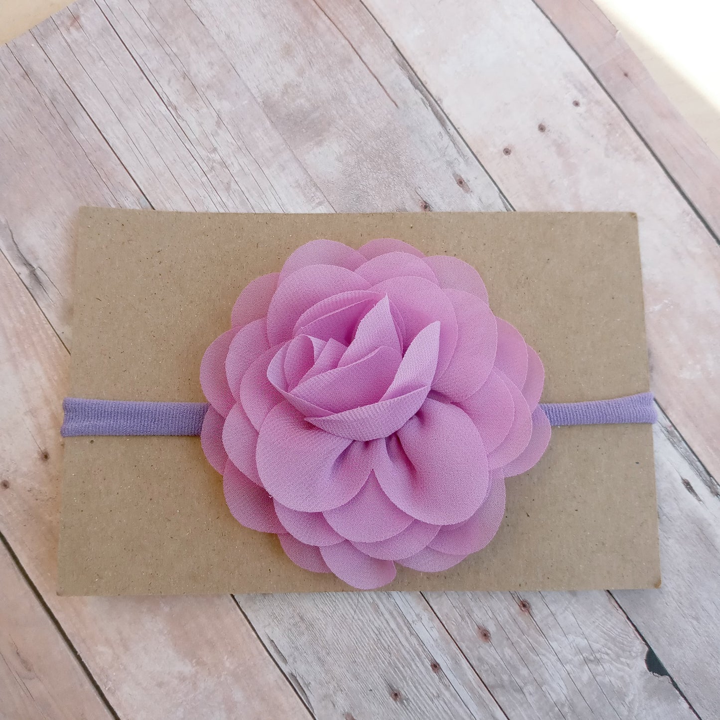 Purple flower on purple nylon headband