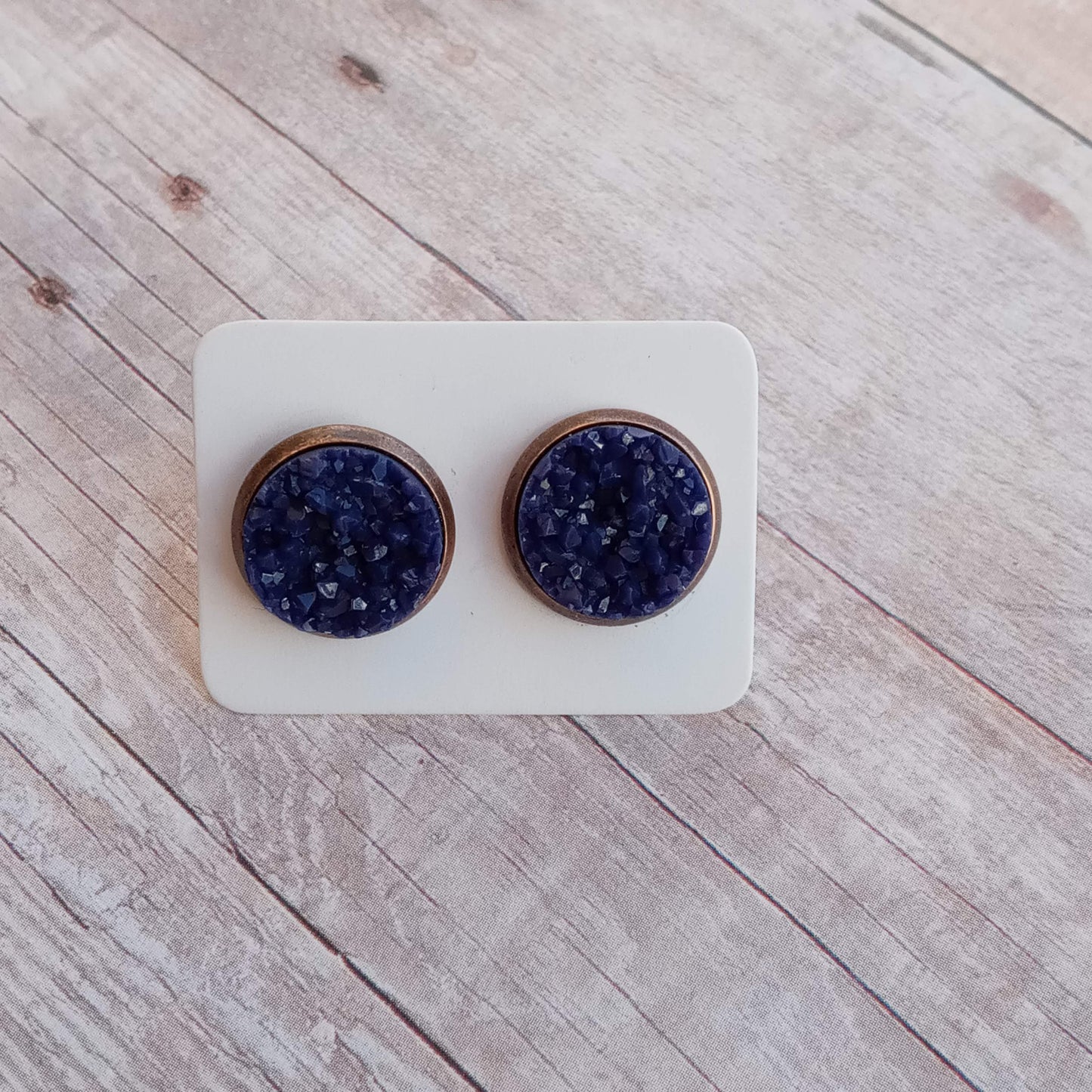 Navy blue Stud Earrings 12MM