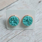 Light Blue Druzy Stud Earrings 12MM