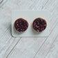 Burgandy Druzy Stud Earrings 12MM