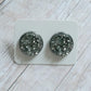 Grey Druzy Stud Earrings 12MM