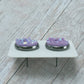 Purple Druzy Stud Earrings 12MM