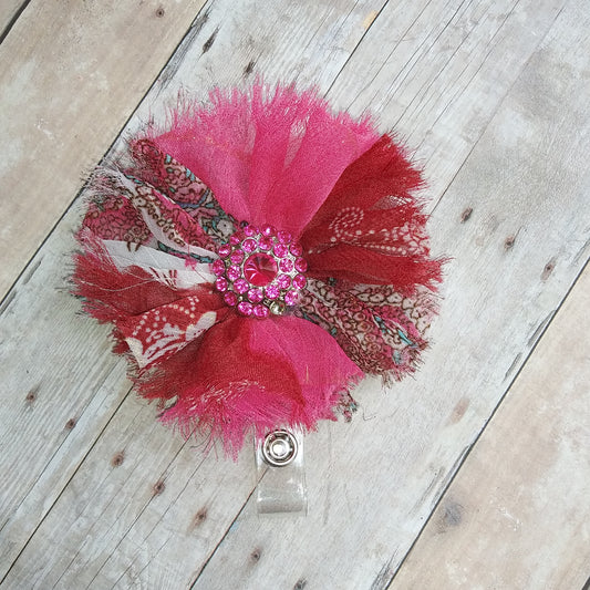 Pink and Floral Badge Reel