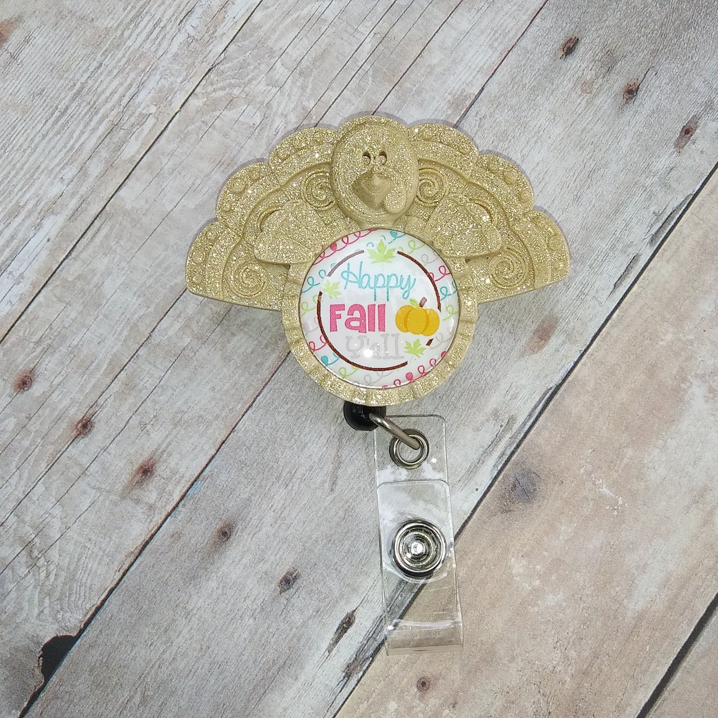 Happy Fall Y'all Turkey Badge Reel