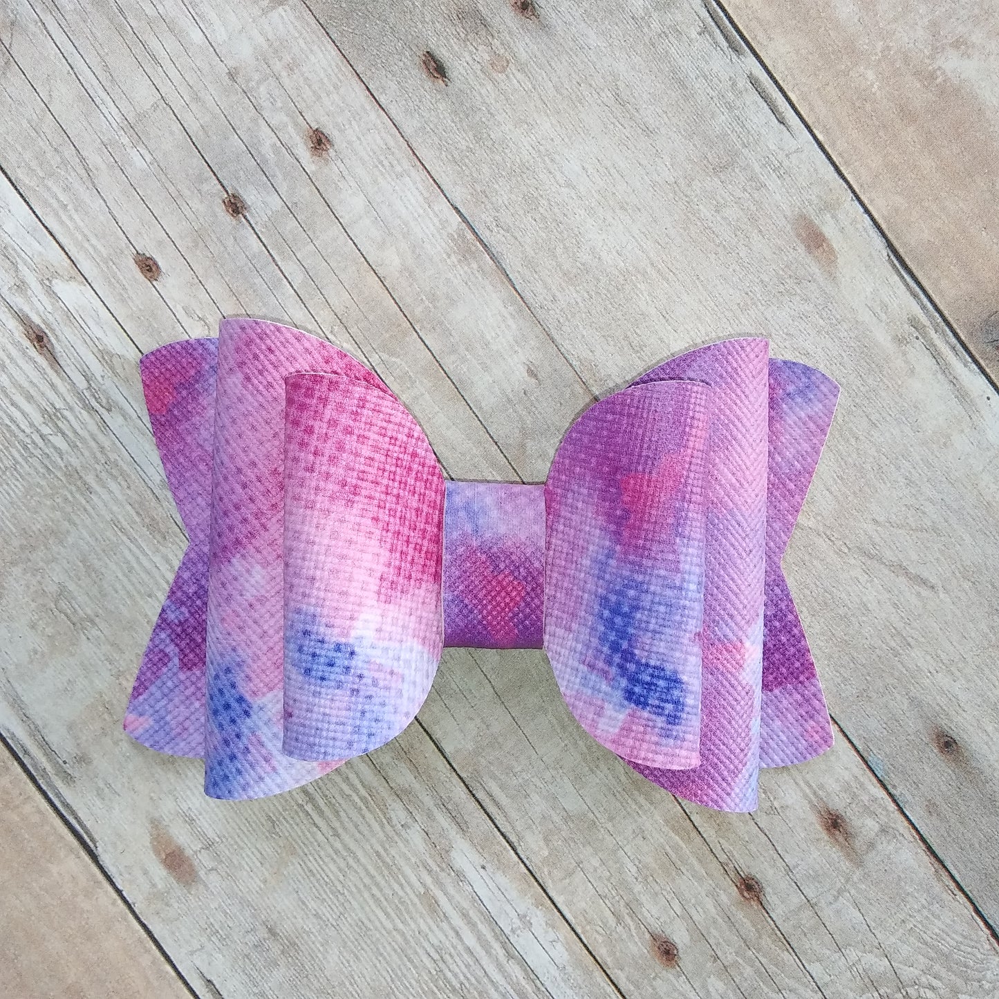 Pink, Blue, and Purple Marbled 3.5" Double Layer Bow